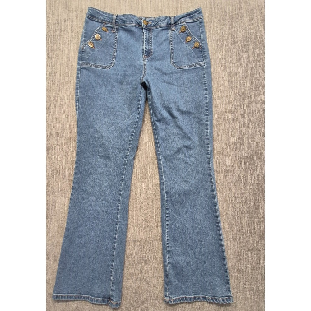 Metaphor Women's Jeans 12 Light Wash Bootcut Flare Decorative Button Pockets